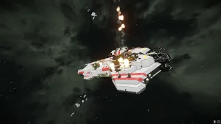 Space Engineers - Large carrier with small cluster missiles in tests