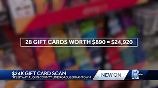 Gift card scam nets nearly $25,000