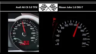 Audi A6 C6 3.0 TFSI VS. Nissan Juke 1.6 DIG-T - Acceleration 0-100km/h