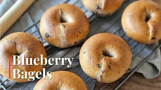 Make Bakery-Quality Japanese Style Blueberry Bagels at Home Using Yudane!