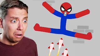 Reacting To SPIDERMAN FUNNY FALLS (Stickman Dismounting)