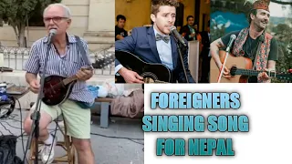 Foreigners singing Nepali song