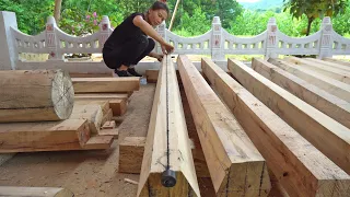 How To Woodworking Build Wooden Cabin - BUILDING BIGGEST LOG CABIN - My Farm / Đào