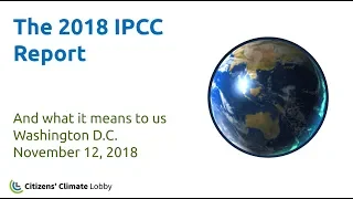 The IPCC 1.5 Degrees Special Report & CCL