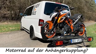 Motorrad auf der Anhängerkupplung? // VW T5 Motorrad Heckträger // Camper Umbau // Teil 10