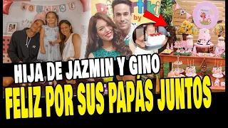 HIJA DE JAZMIN PINEDO FELIZ AL VER A SUS PADRES JUNTOS EN SU CUMPLEAÑOS