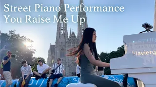 Street Piano performance | You Raise Me Up (Piano Cover) | YUKI PIANO