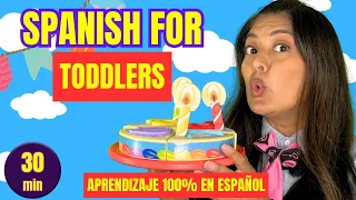 Spanish for toddlers-Toddler learning videos in Spanish-Happy Birthday song, colors, numbers & more