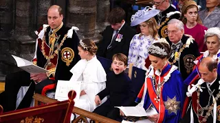Princess Charlotte and Prince Louis sing 'God Save the King' as King leaves Westminster