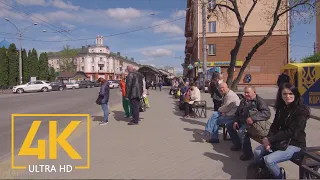 4K Walking Tour around Rivne, Ukraine - City Life Video with City Sounds