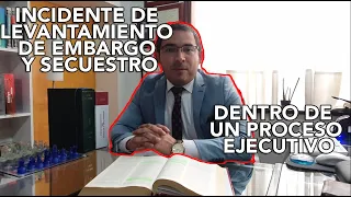 INCIDENTE DE LEVANTAMIENTO DE EMBARGO Y SECUESTRO DENTRO DE UN PROCESO EJECUTIVO | COLOMBIA.