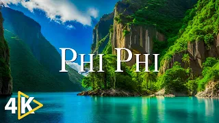 FLYING OVER PHI PHI ISLANDS (4K UHD) - Calming Music With Beautiful Nature Video