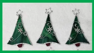 How to make stained glass Christmas tree ornaments - assembly line