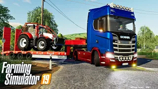 Farming simulator 2019 - From shop to new owner. Transport with Scania S580 and low loader Fliegl