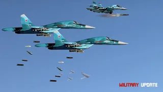 Terrifying !! Russian Su-34 Supersonic Bomber drops and fire's deadly missiles
