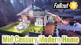 Mid Century Modern Home CAMP Build & How to build x2 speed | #fallout76