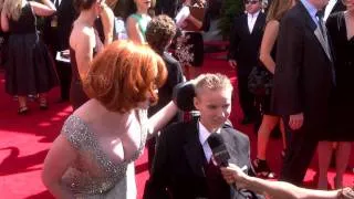 Christina Hendricks with Make-a-Wish's David: Red Carpet Primetime Emmys 2011