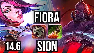 FIORA vs SION (TOP) | 9/1/4, 7 solo kills, 300+ games | KR Grandmaster | 14.6