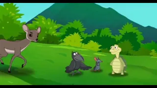 crow,mouse,deer and turtle four friends story