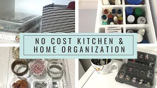 No cost kitchen and home organization ideas | organize kitchen without spending money and time