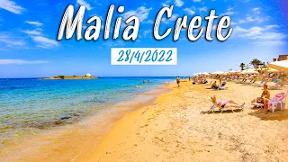 Crete Greece, Malia || Walking tour 4K || Kreta 2022