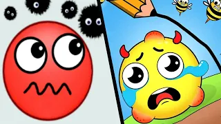 HIDE BALL: BRAIN TEASER GAMES vs SAVE THE EMOJI - Satisfying Double Gameplay Max UPDATE New Levels