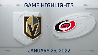 NHL Highlights | Golden Knights vs. Hurricanes - Jan 25, 2022