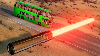 Cars vs Giant Lasers - BeamNG.drive