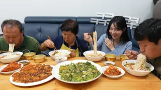 ☔Squid & chive pancake, kimchi pancake, and janchi-guksu taste better on rainy days