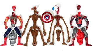 Merakit Mainan 2 Siren Head vs 2 Spiderman Avengers Superhero Toys