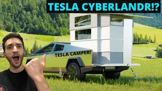 CYBERLANDR! Tesla Cybertruck Pop-Up Camper Option!