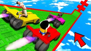 SHINCHAN AND FRANKLIN TRIED THE IMPOSSIBLE MEGA RAMP WITH BOOSTER CARS CHALLENGE GTA 5