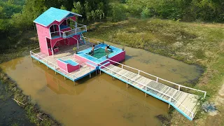 [Full] Build a bamboo resort house on the water with the best swimming pool and bamboo furniture