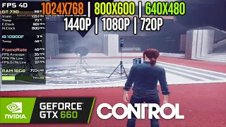 GT 730 | Control - 1440p, 1080p, 768p, 720p, 600p, 480p