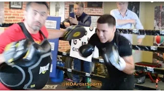 Oscar Valdez media workout preparing for Evgeny Gradovich.