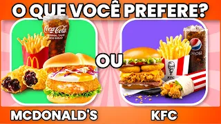 O QUE VOCÊ PREFERE? EDIÇÃO COMIDAS 🍟🍔 | Jogo das Escolhas 🍩🌭🍫🍦