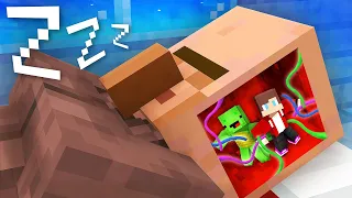 How Mikey and JJ Control SLEEPING Villager in Minecraft? (Maizen)