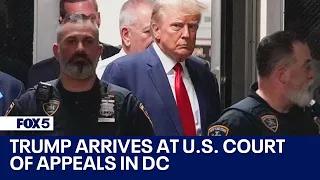 Trump arrives at the U.S. Court of Appeals in DC