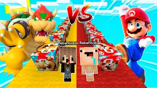 ¡DESAFIO DE LUCKY BLOCKS DE MARIO VS BOWSER! 😱😂 SUPER MARIO BROS EN MINECRAFT