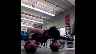 Barbara Molyneaux Hip Thrust Plank Cable Flyes with  medicine ball push ups