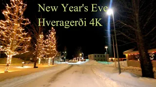 Hveragerði 4K - Night Drive - Iceland - New Year's Eve