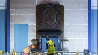 Building the Hamilton Palace fireplace wall