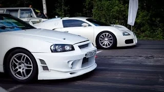 Bugatti Veyron vs Nissan Skyline GT R R34