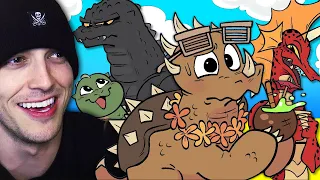 Reacting to Anguirus' Vacation with GODZILLA! (Funny)