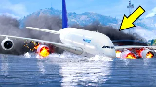 Plane Crash Due To The Attack Of A Military Truck By Accident In GTA 5 (Emergency Landing)