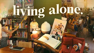 clean & organize my loft apartment with me! // living alone vlog