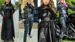 Fabulous leather dresses for women // Gorgeous long power dresses for women