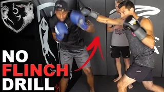 "No Flinch" Boxing Drill: Keep Eyes Open & Head Up!