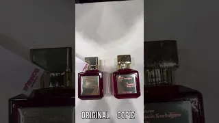 Comparaison entre le baccarat rouge original et copie . Maison Francis kurkdjian