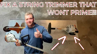 How to fix a string trimmer that won't prime (purge bulb doesn't work / won't fill)